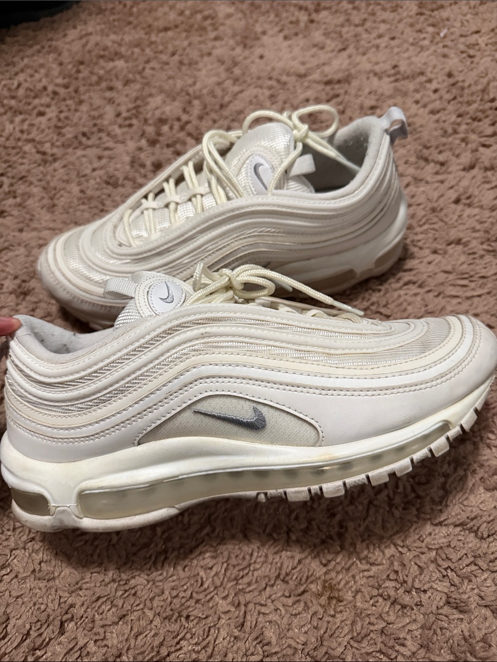 Nike Air Max 97 Sneakers in Cream with Silver Swoosh